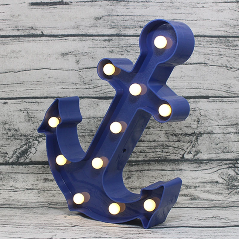 

Creative Gift Decoration Anchor LED Night Light AA Battery Switch Pirates of the Caribbean Black Pearls Anchor Home Decor Lamp