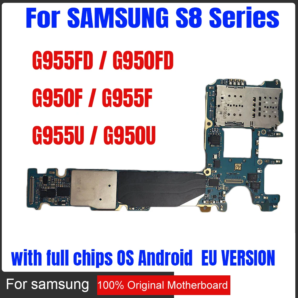 

Original unlock for Samsung Galaxy S8 G950F Motherboard,EU version for Galaxy S8 G955F G955FD G950FD G955U G950U Logic Board