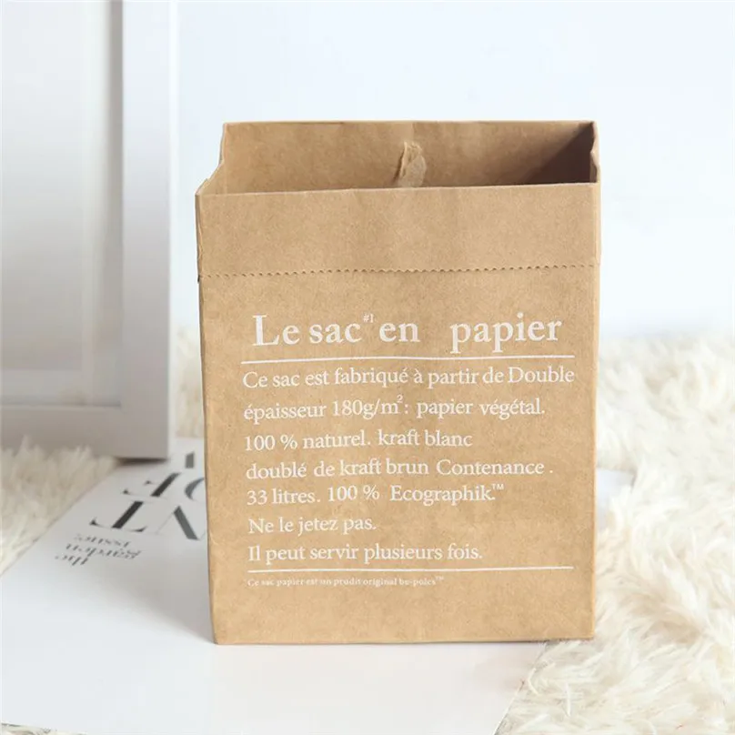1pcs Cute folding Storage Bag Kraft Paper Laundry Bag Baby Kids Toys Fruit Flower Storage Bags Organizer #3j17 (8)
