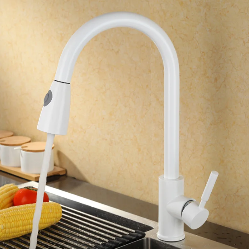 

A1Rotatable stainless steel pull-out faucet kitchen household universal copper hot and cold sink lo41128