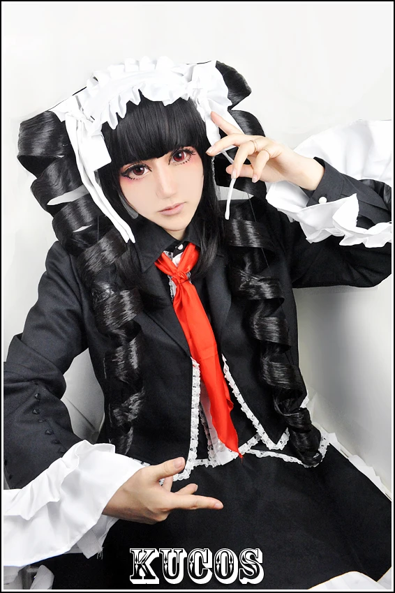 Danganronpa Dangan Ronpa Ludenbeck Celestia Ludenberg косплей парик Длинные большие вьющиеся пони прическа черные волосы