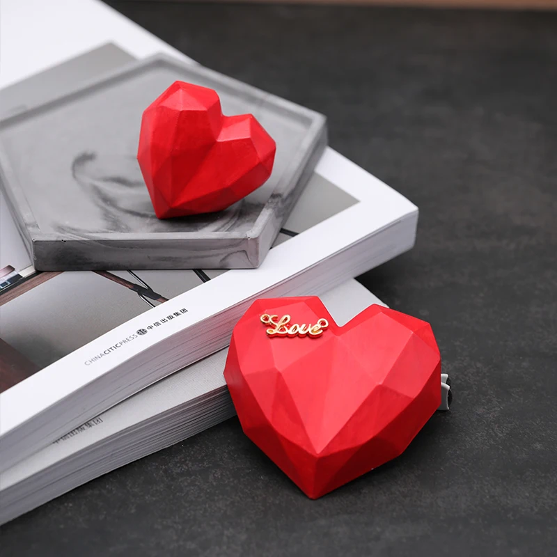 3D Алмазное сердце любовь дизайн силиконовая форма DIY автомобиль кулон Гипсовая