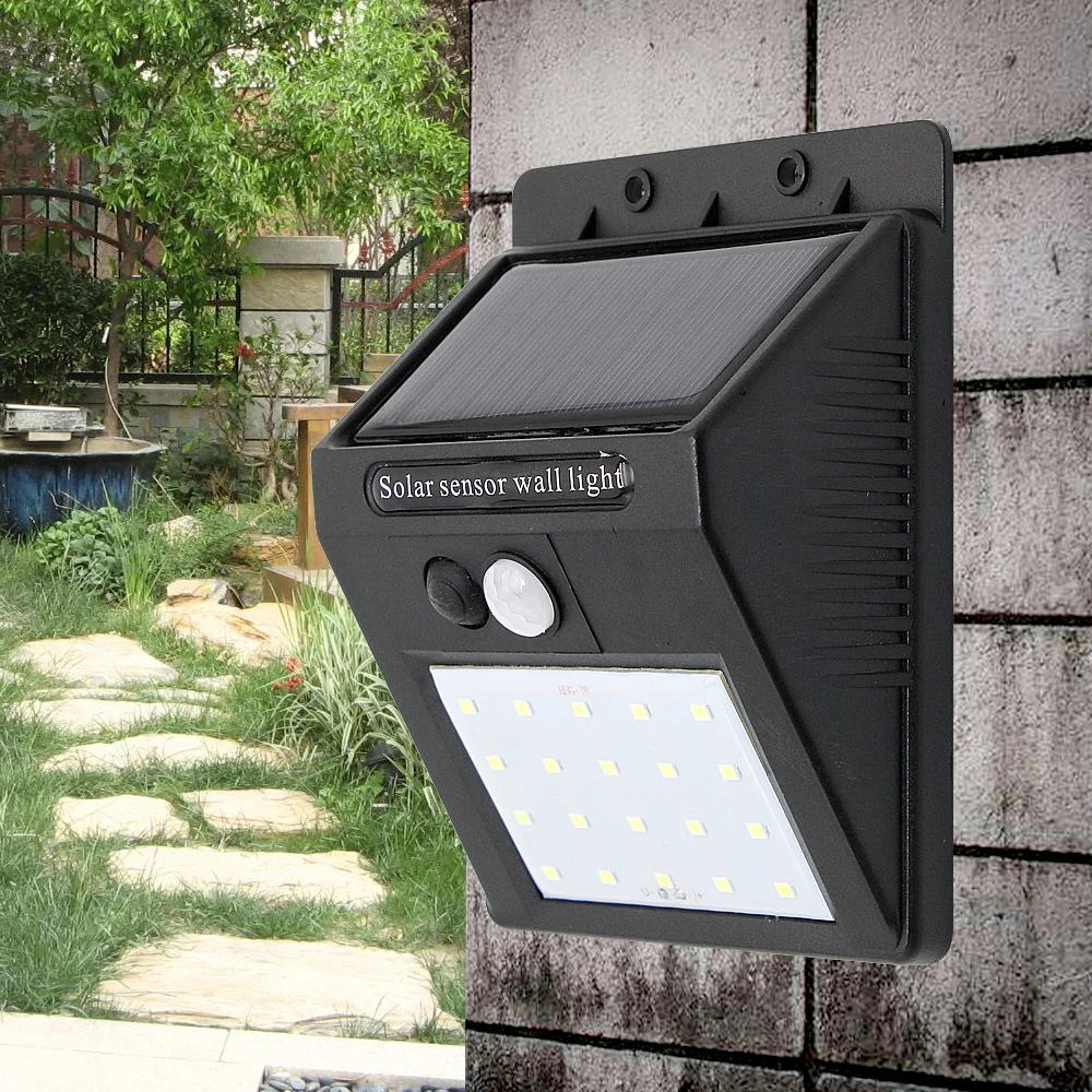 

Outdoor LED Solar Light PIR Motion Sensor 20leds Wall Light Waterproof IP65 For Street Yard Path Patio Home Garden Security Lamp