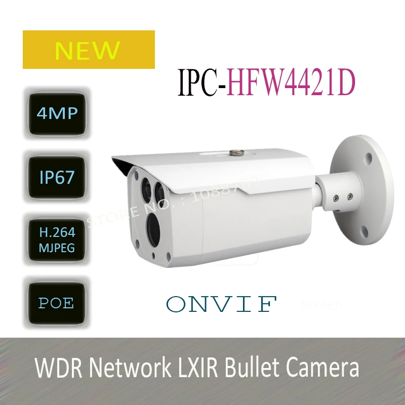 

Free Shipping DAHUA 4MP HD WDR Network LXIR Bullet Camera with POE Original English Version without Logo IPC-HFW4421D