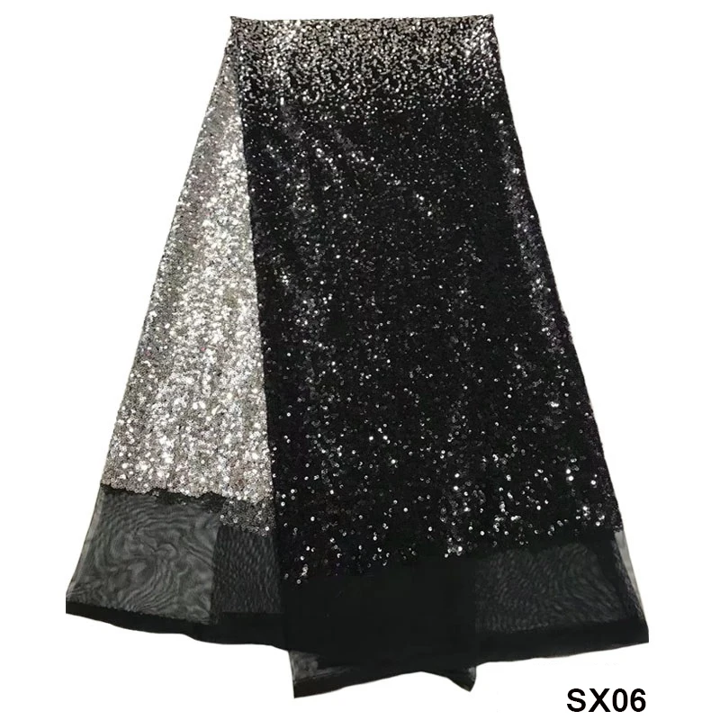

Wholesale high quality African lace 2018 fabric with sequence,African French net Indian lace fabric for nice sliver SX06