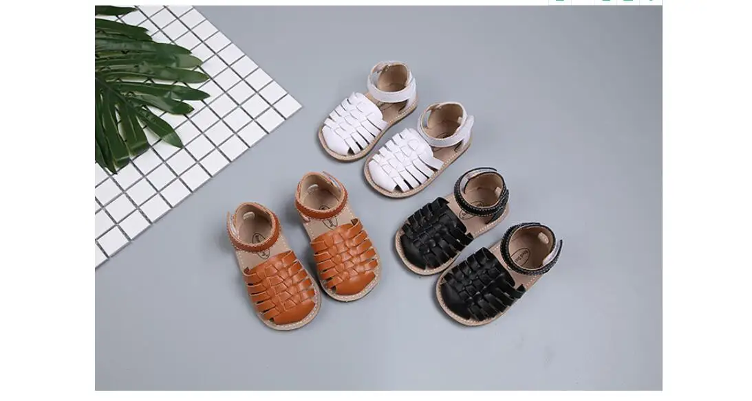 Ywpengcai подлинные кожаные сандалии для детей летние закрытые носки для новорожденных; детские сандалии в римском стиле Стиль вязаный гладиаторские сандалии для девочек