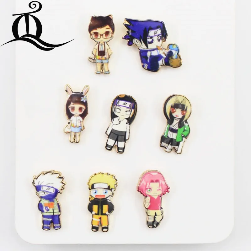 1pcs mix Naruto pattern Pins metal brooches couple enamel pin Badges