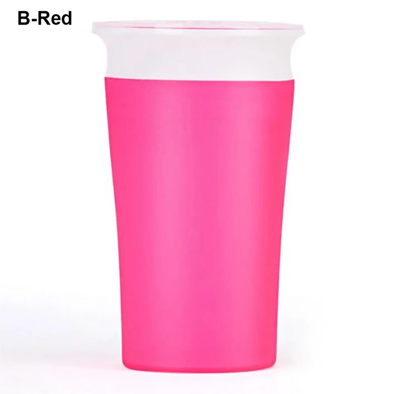 1 X Spill Free Drinking Cup New Hot Sale 1 Pcs Trainer Cup Toddler Training Drinking Anti Spill Kids Chew Proof 360 Degree - Цвет: B-R