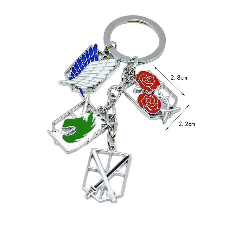 

Cute Keychain Anime Attack on Titan Key Chains Survey Corps Cosplay Keyring Charm Accessory for Cars Pendant Ornament for Bags