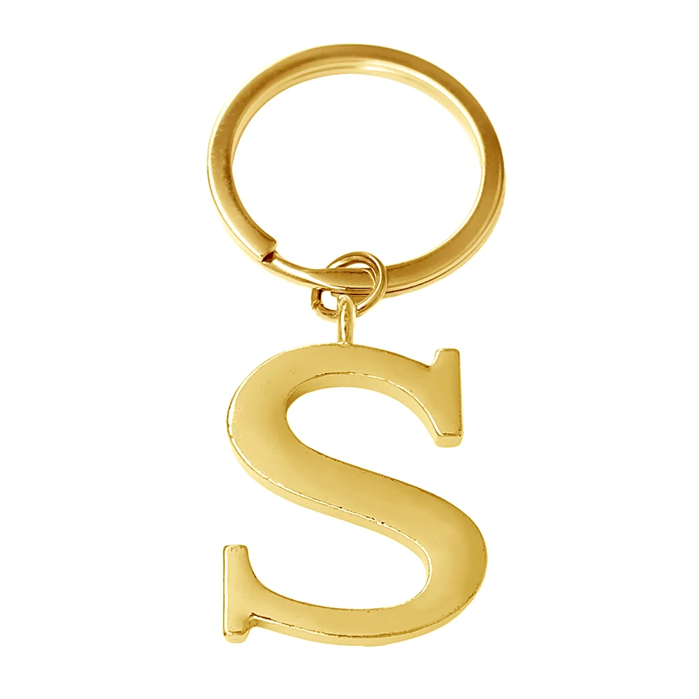 3D металлический родиевый Английский алфавит A Z charm DIY брелок с надписью S длинное