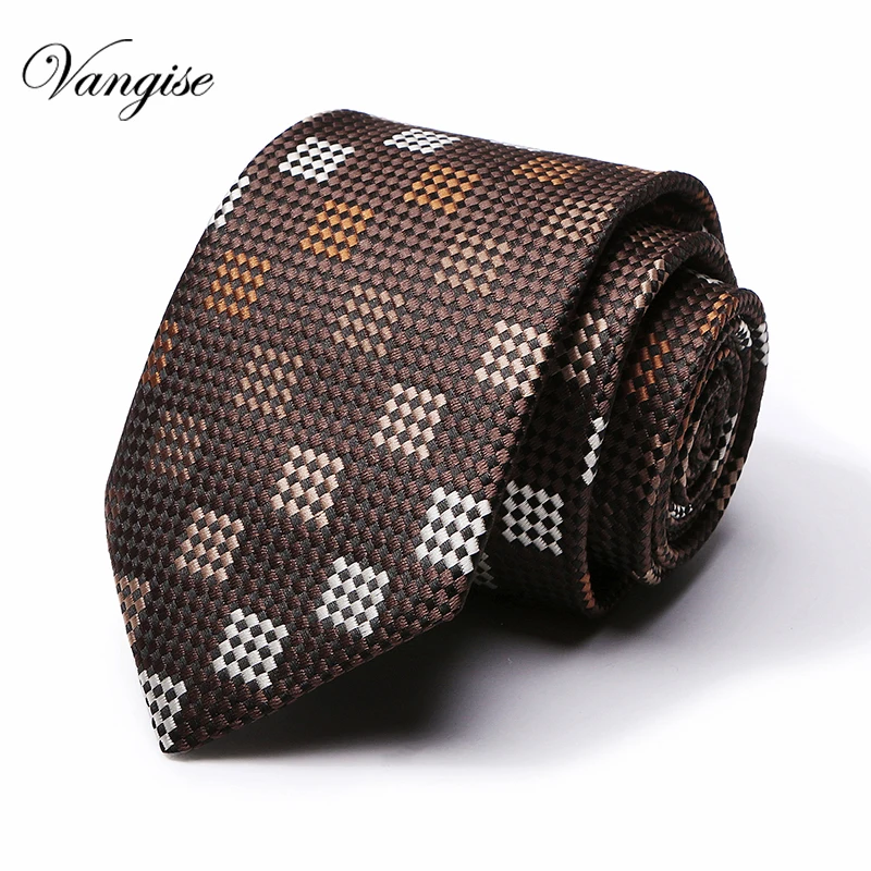 

Brown check plaid Ties for Men Casual Cotton Neck Tie For Wedding Cravat Neckties for Business Men office group Tie