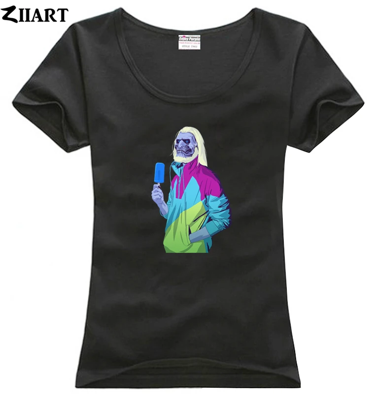 

Night King White Walker with ice cream humanoid ice creature couple clothes girl woman female o-neck cotton short-sleeve T-shirt