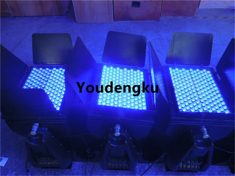 2 шт. с flightcase водонепроницаемый прожектора стены шайба led144x3W три цвета 3 в 1 RGB цвет города светодиодный свет наружного освещения