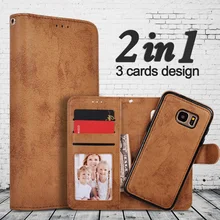 Lancase для Samsung Galaxy S7 край чехол бумажник Съемная Магнитная Флип кожаный чехол для Samsung S7 S6 S6 край Телефонные чехлы