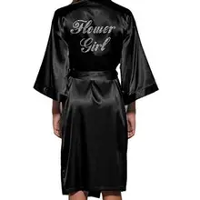 Детские Свадебные халаты с цветочным узором для девочек; ночная рубашка с надписью; детский банный халат с монограммой; Кимоно для вечеринок для маленьких подружек невесты