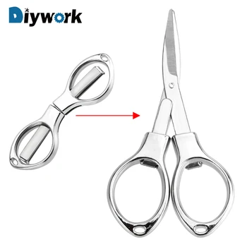 

DIYWORK Mini Fishing Scissor Cutter Folding Scissors Camping Tool Keychain Stainless Steel