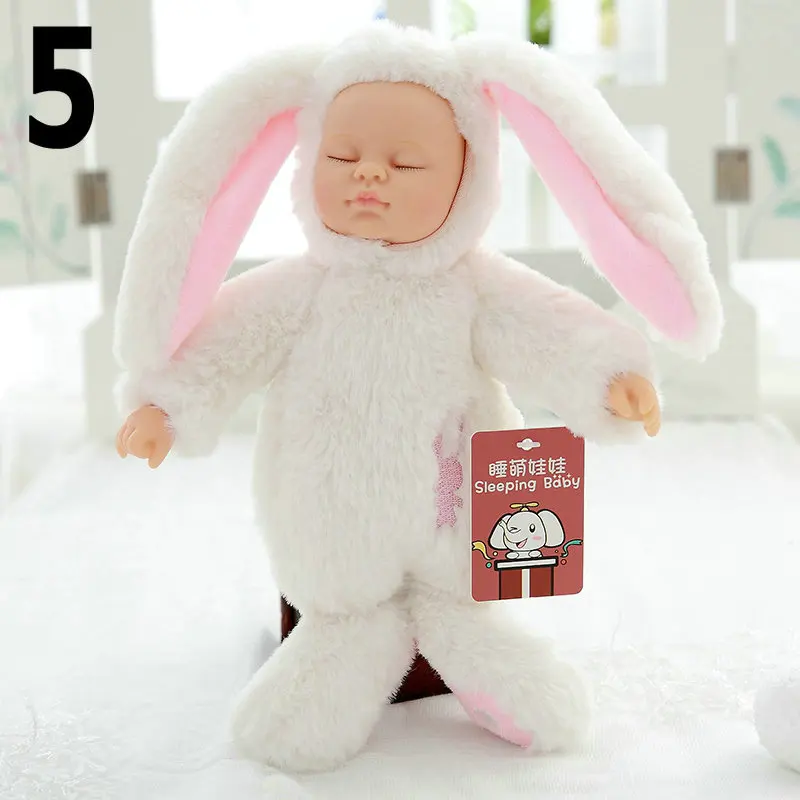 25 см силиконовая кукла reborn baby doll 17 дюймов спящие Младенцы reborn closplay кролик розовый белый Рождественский подарок для детей