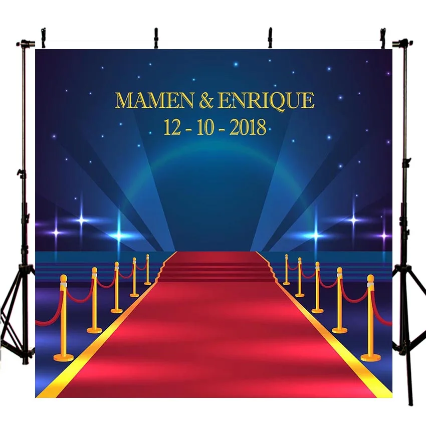 Neoback Vinyl Photography Backdrop Star Red Carpet Glare Center Of