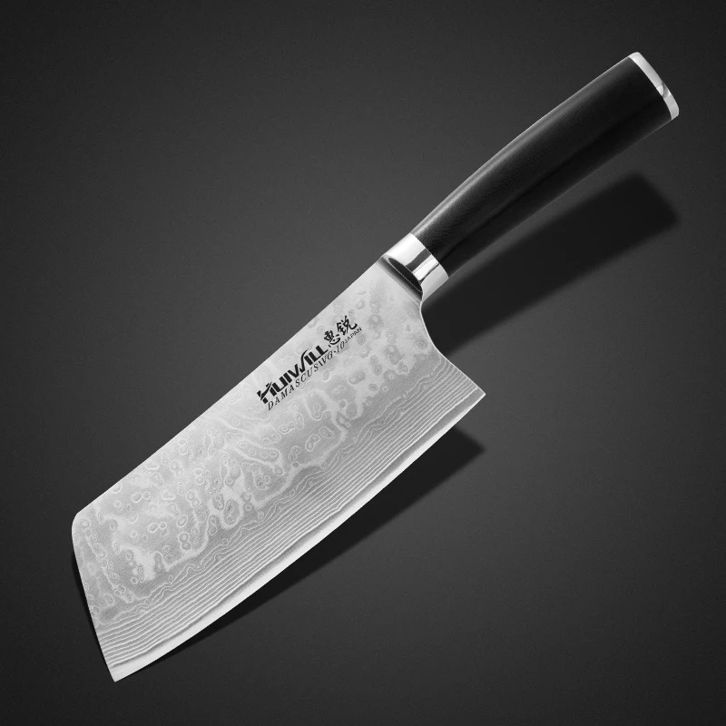 

Free shipping 7" inches Cleaver Chopping Knife Damascus Steel New High Quality Chinese Cutting Knives VG10 Chef Cooking Chopper