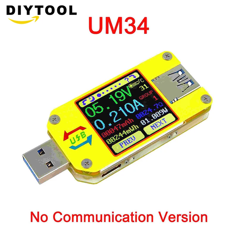 Usb тестер UM34/UM34C Вольтметр Амперметр постоянного тока напряжения заряда