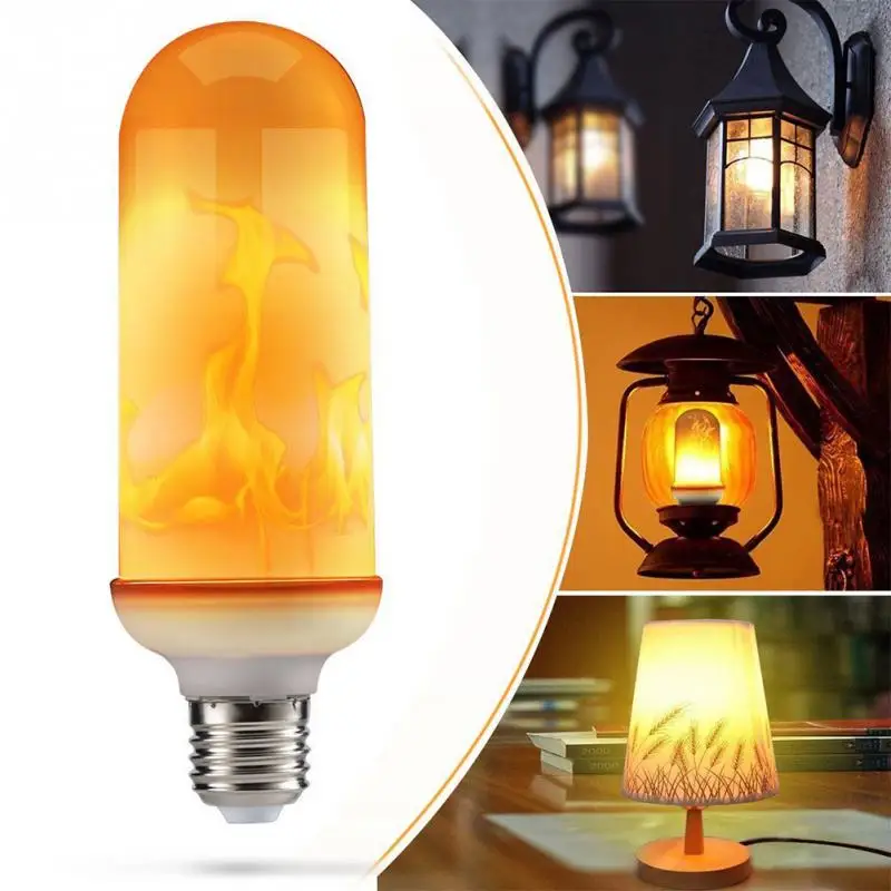 

E27 LED Flame Effect Light Bulb 3 Dynamic Flame Modes Flickering Decorative Flame Lamp 9W AC85V~265V