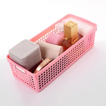 

Household Storage Table Top Storage Basket Plastic Hollow Storage Basket Kitchen Snack Storage Box Bathroom Bath Basket