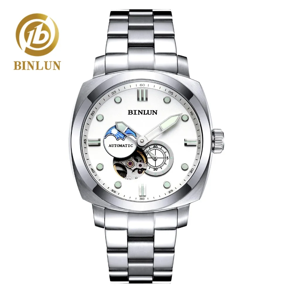 

BINLUN Skeleton Luminous Dial Automatic Men's Watch Scratch-proof Sapphire Waterproof Sports Watch Durable Men's Military Watch