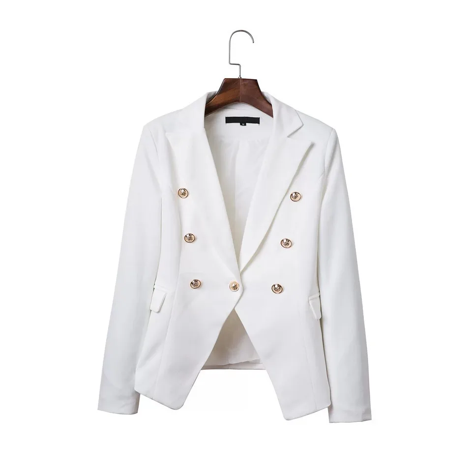 Fmasuth Women Blazer Gold Button Single Button Winter 2017