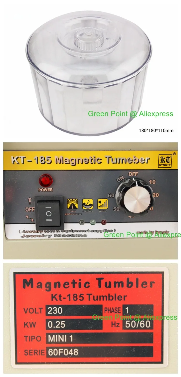 KT-185 Магнитный стакан полировщик ювелирных изделий отделочная машина, магнитный шлифовальный станок AC 110 В/220 В