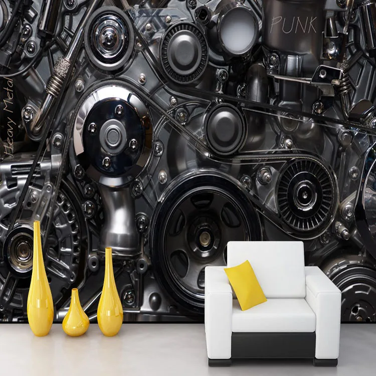 Photo wallpaper Industrial machinery metal gear 3D painting lounge coffee shop bar KTV bedroom living room hotel wallpaper mural Photo wallpaper Industrial machinery metal gear 3D painting lounge coffee shop bar KTV bedroom living room hotel wallpaper mural