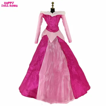 

Fairy Tale Dress Ball Gown Cosplay Outfit Pink Princess Wedding Party Costume Clothes For 17" Doll Accessories Kid
