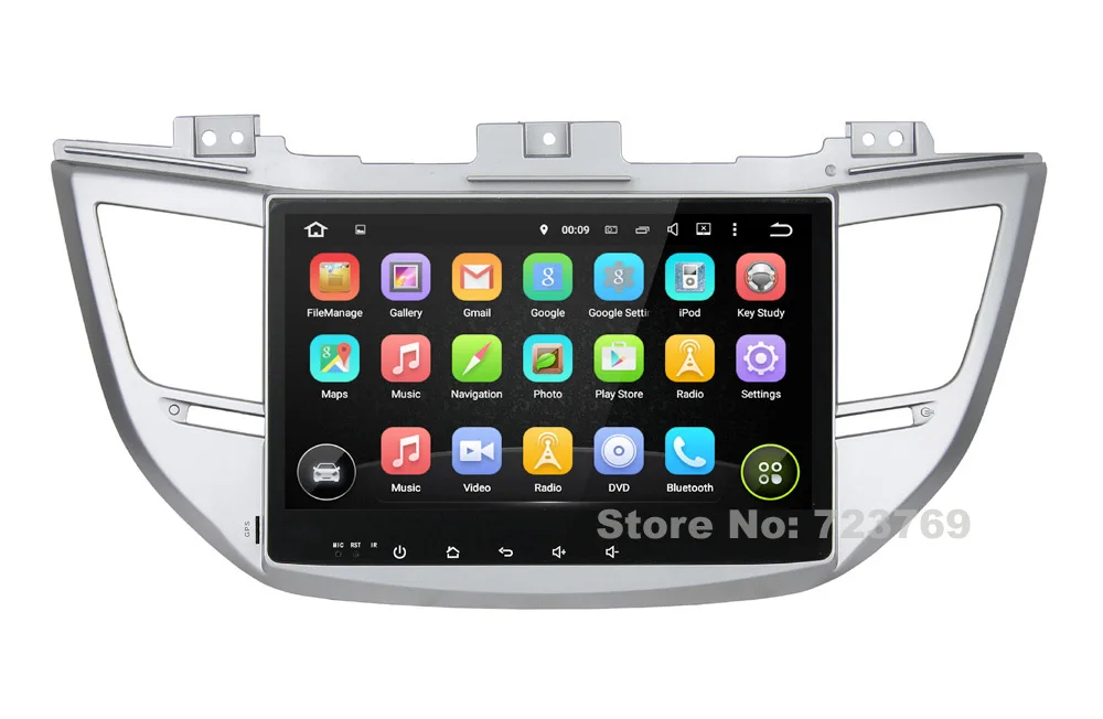 Top 10.1 inch Screen Android 5.1.1 Car GPS Navigation DVD Player Radio System Media Stereo Audio Video for Hyundai ix35 2015 17