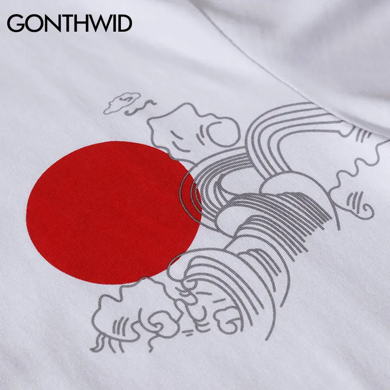 GONTHWID/японский стиль футболки с принтом облака уличная одежда 2019 хип хоп Harajuku