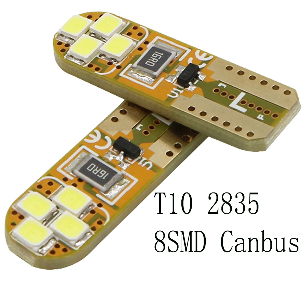 YSY 100pcs T10 168 194 501 w5w 8smd 2835 led Canbus no error Car auto clearance reverse reading light bulb lamp DC12V White | Автомобили и