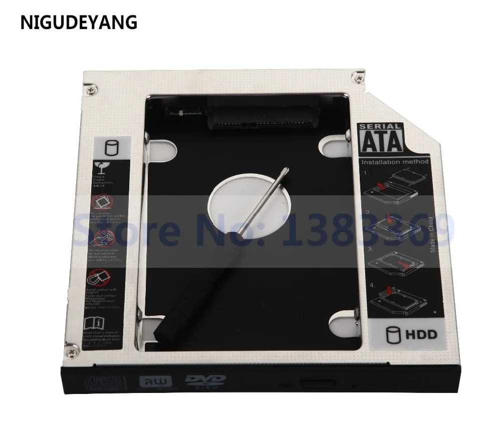 NIGUDEYANG 2-й жесткий диск HDD SSD SATA Caddy для Dell Vostro 1014 1015 1088 1220 1720 3700 3750 3400 3450 3500 3550 2520 |