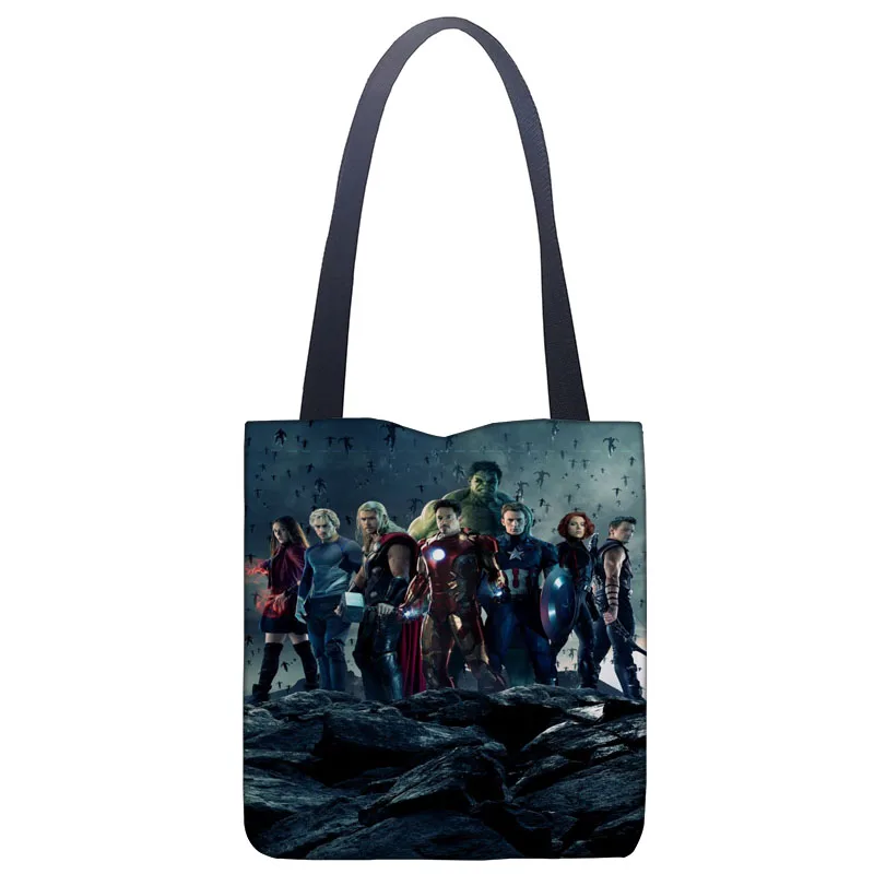 

Best Nice Bag Marvel Handbag Fashion Printing Soft Open Pocket Casual Tote Double Shoulder Strap For Women Student