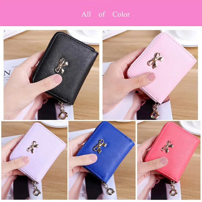 

2019 New Fashion Women Wallet Leather Zip Coin Purse Clutch Handbag Small Mini Card Holder Cute