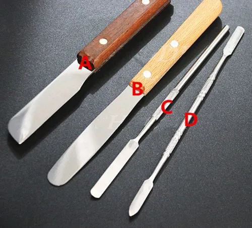 Стоматологическая лаборатория шпатель из нержавеющей стали с деревянной ручкой цемент смешивания нож-Шпатель Инструмент 4 модели