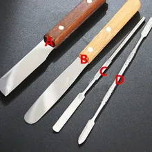 Стоматологическая лаборатория шпатель из нержавеющей стали с деревянной ручкой цемент смешивания нож-Шпатель Инструмент 4 модели