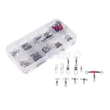 100 шт./кор. рыболовный шарнир Вращающийся шарнир из крючкообразный соединитель защелки шариковый Подшипник рыболовная приманка комплект оснастки