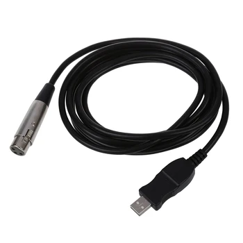 

USB Male to 3 Pin XLR Female Microphone MIC Studio Audio Link Cable