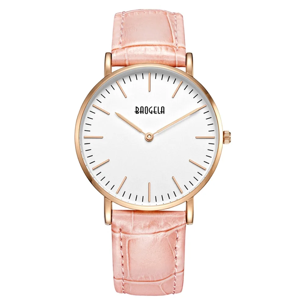 Baogela модные минималистичные часы Дамский ремень водостойкие кварцевые часы