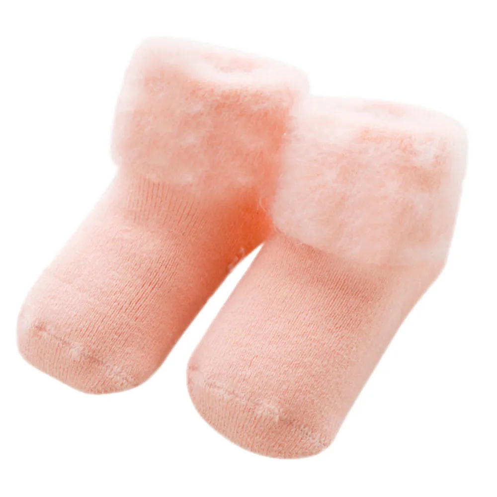 LONSANT/Носки для маленьких мальчиков и девочек хлопковые пушистые длинные носки для малышей однотонные Зимние Повседневные теплые носки для маленьких мальчиков и девочек