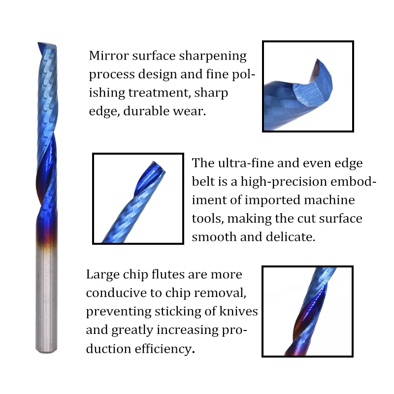 XCAN 1 шт. 4 мм хвостовик 8-32 мм длина резки одинарная Флейта концевая мельница с нано синим покрытием 1 флейта фреза Карбид ЧПУ Биты