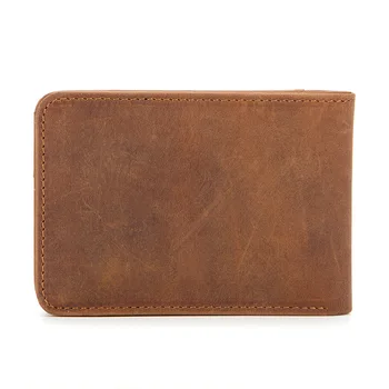 

New high quality Slim RFID Anti-magnetic men wallet crazy horse leather casual style short wallets genuine leather purse