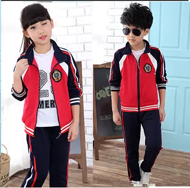Комплект детской одежды, спортивный костюм для мальчиков Одежда для девочек Изысканная осенняя одежда для маленьких мальчиков детская куртка+ штаны от 3 до 15 лет - Цвет: Red