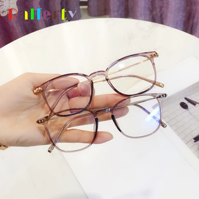 Ralferty Transparent Glasses Frame Women Fashion Eyeglasses Frames Clear Glasses Myopia Prescription Optic Spectacles M18075