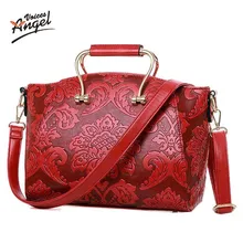 2017 Mode-geprägtem Leder Frauen Handtasche Qualität Leder Frauen Tasche Vintage Umhängetasche Chinesischen Stil Damen Tasche sac ein haupt