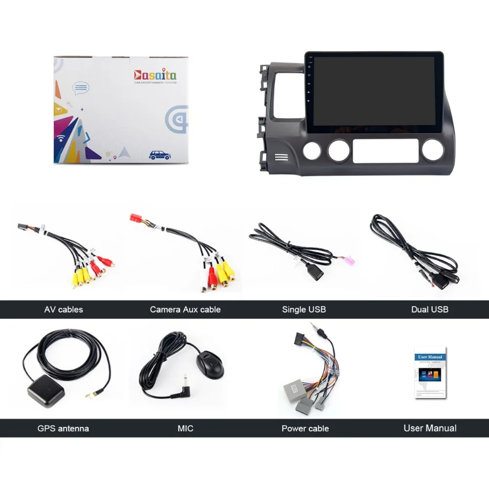 2 din автомобильное радио GPS Android 9 0 для Honda Civic 8 2007 2008 2009 2010 2011 навигация PX5 4 Гб + 32 ГБ