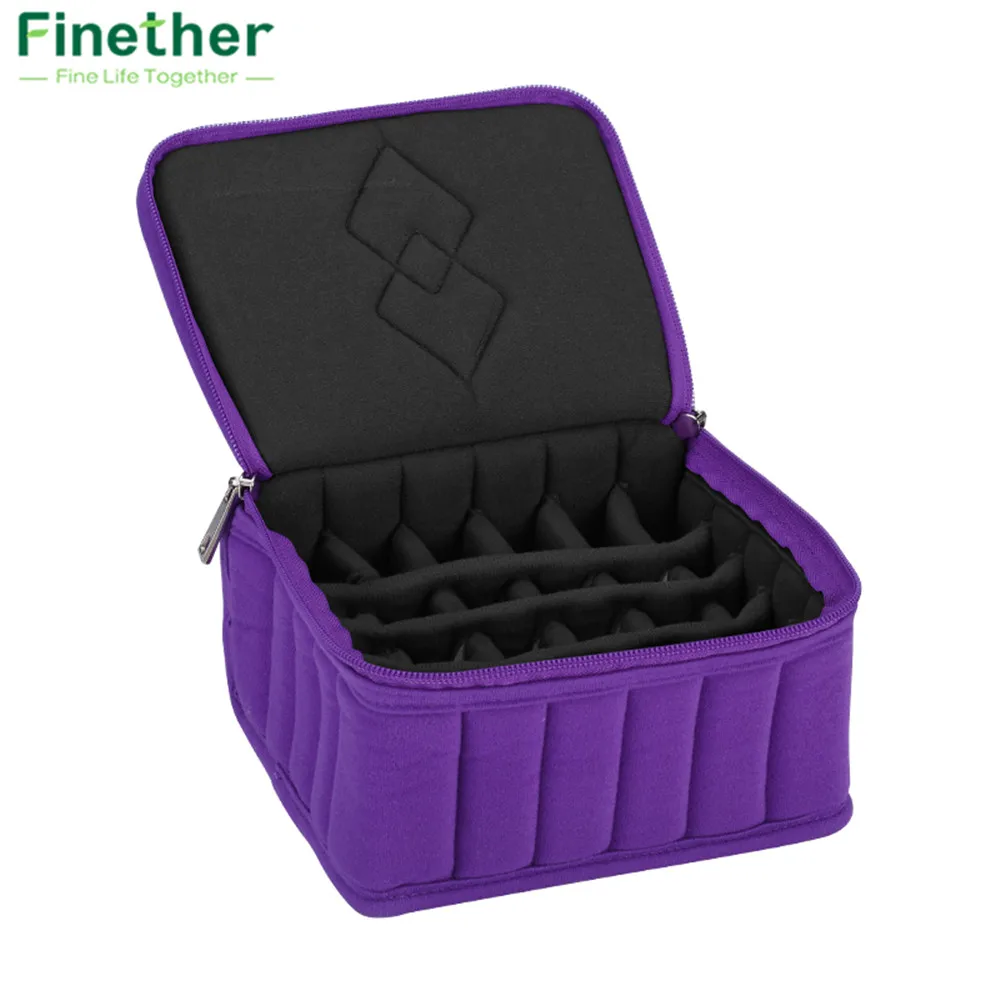 Finether 30-Bottle Essential Oil Carrying Holder Case Perfume Oil Portable Travel Storage Box Nail Polish Organizer Storage Bag 2